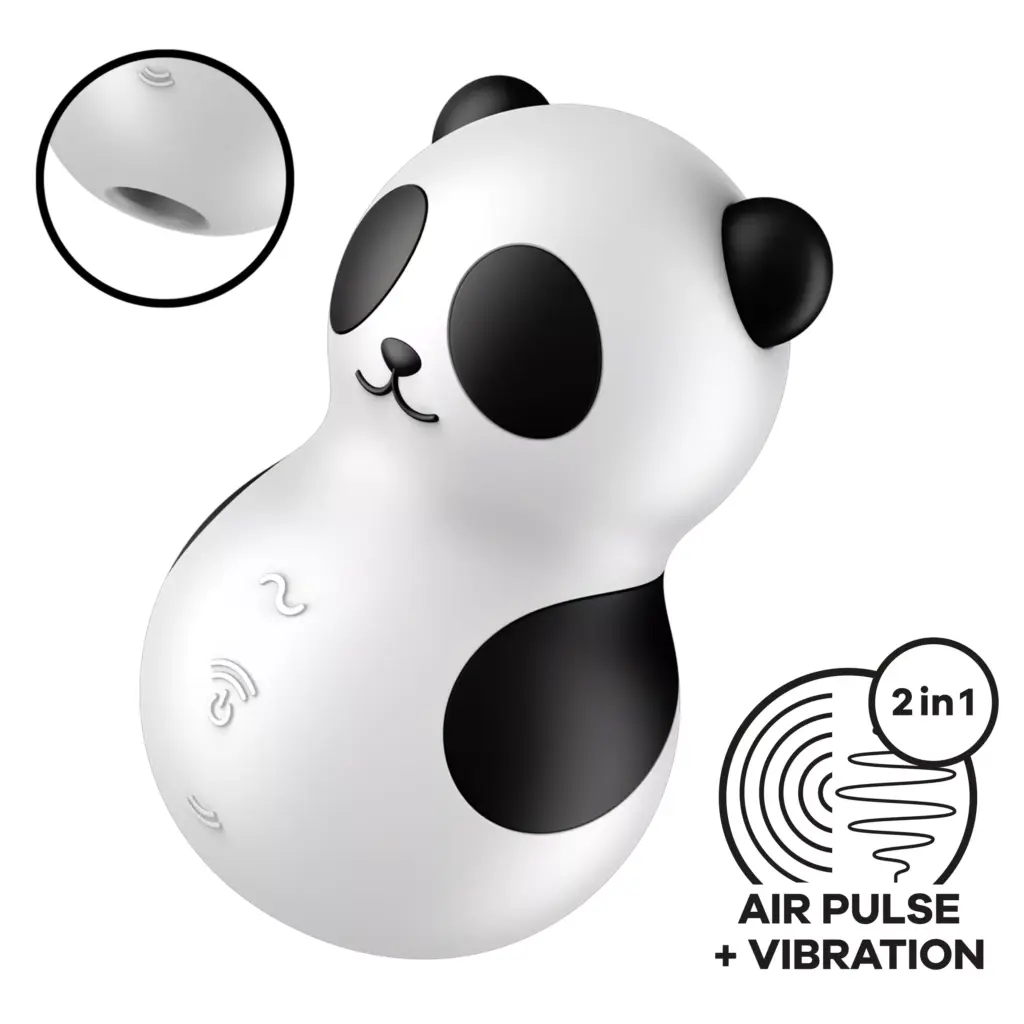Satisfyer Pocket Panda Zwart Wit (1 stuk)