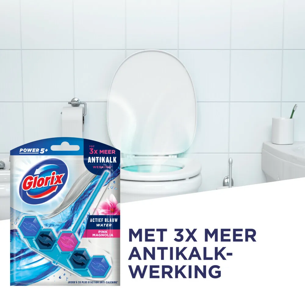 Glorix Toiletblok Blauw Water Pink Magnolia Pink (1 stuk) - image 2