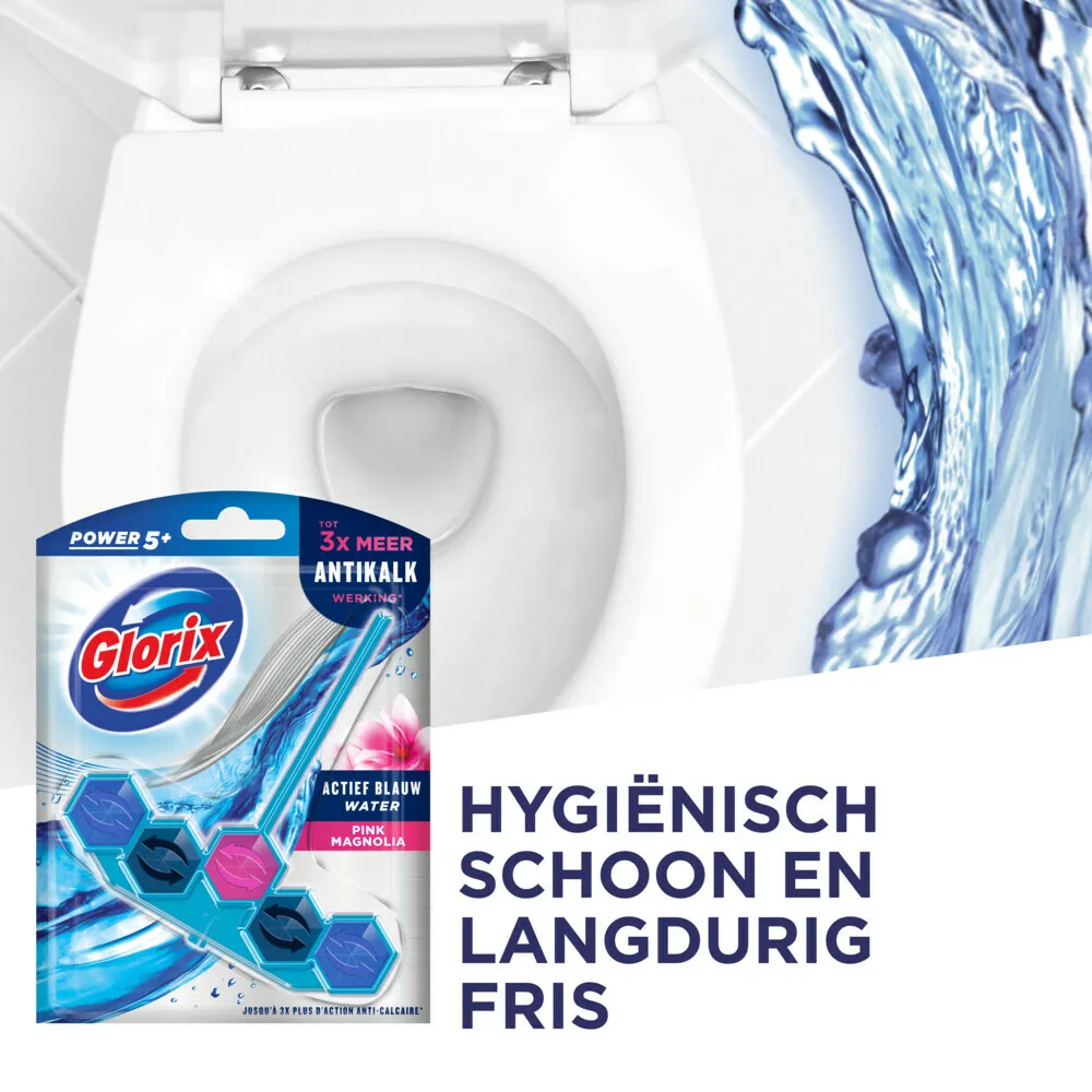 Glorix Toiletblok Blauw Water Pink Magnolia Pink (1 stuk) - image 3
