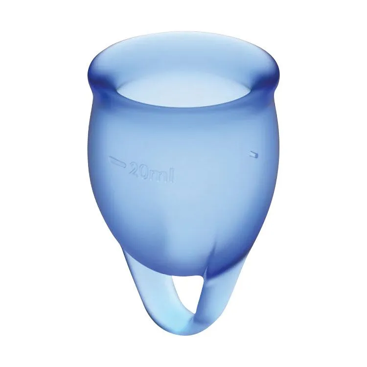 Satisfyer Menstruatie Cup Feel Confident - Blauw (2 stuks)