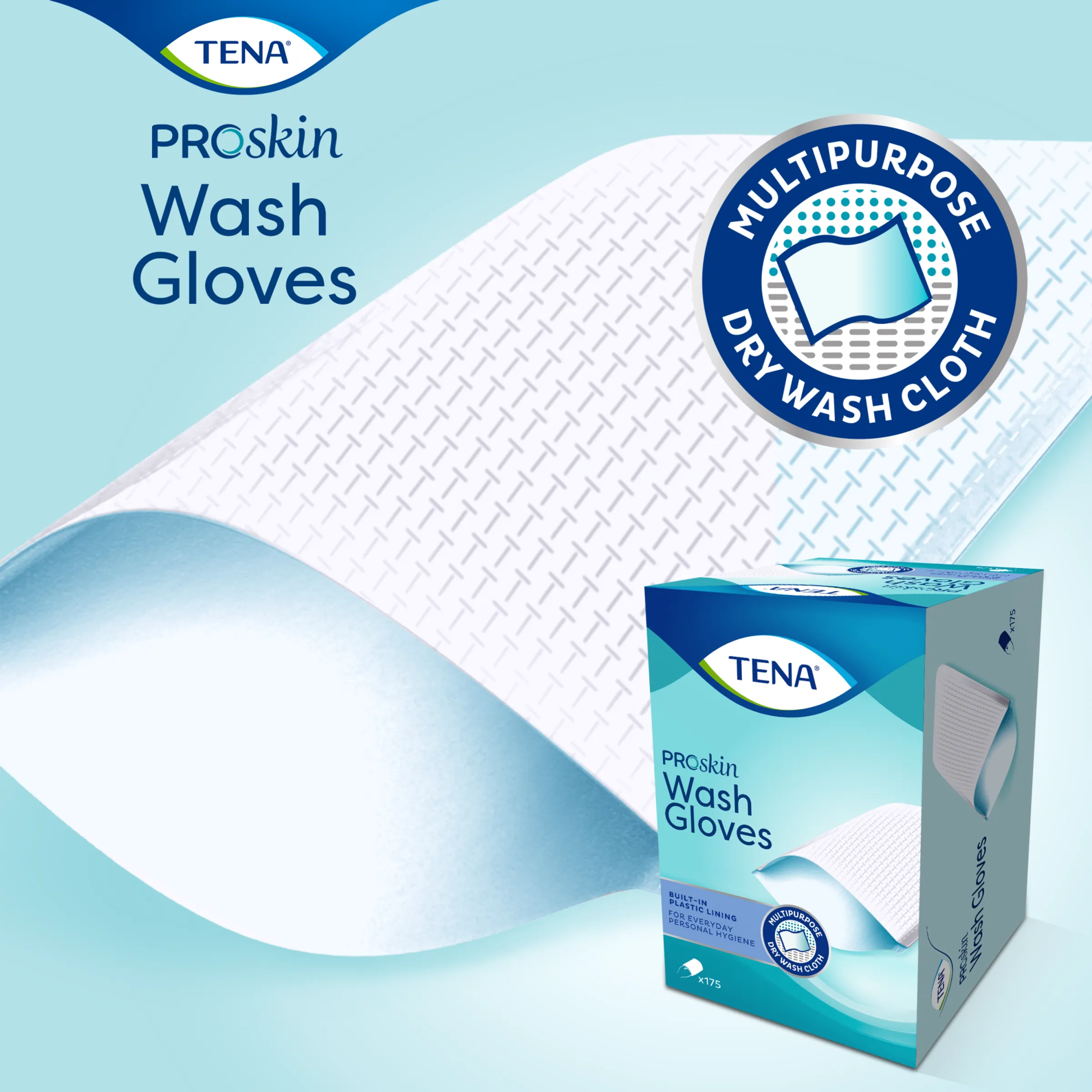 Tena Washandje Met Plastic Voering (175 stuks) - image 3
