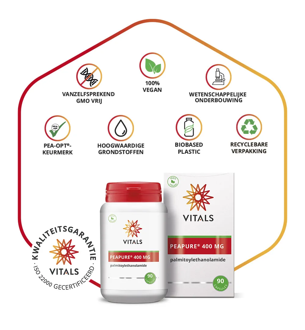 Vitals Peapure 400 mg Palmitoylethanolamide (90 vega capsules) - image 4