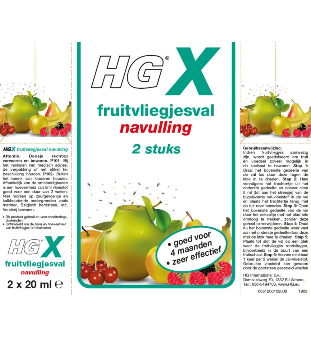 HG X Fruitvliegjesval Navul 20ml (2 x 20 ml) - image 2