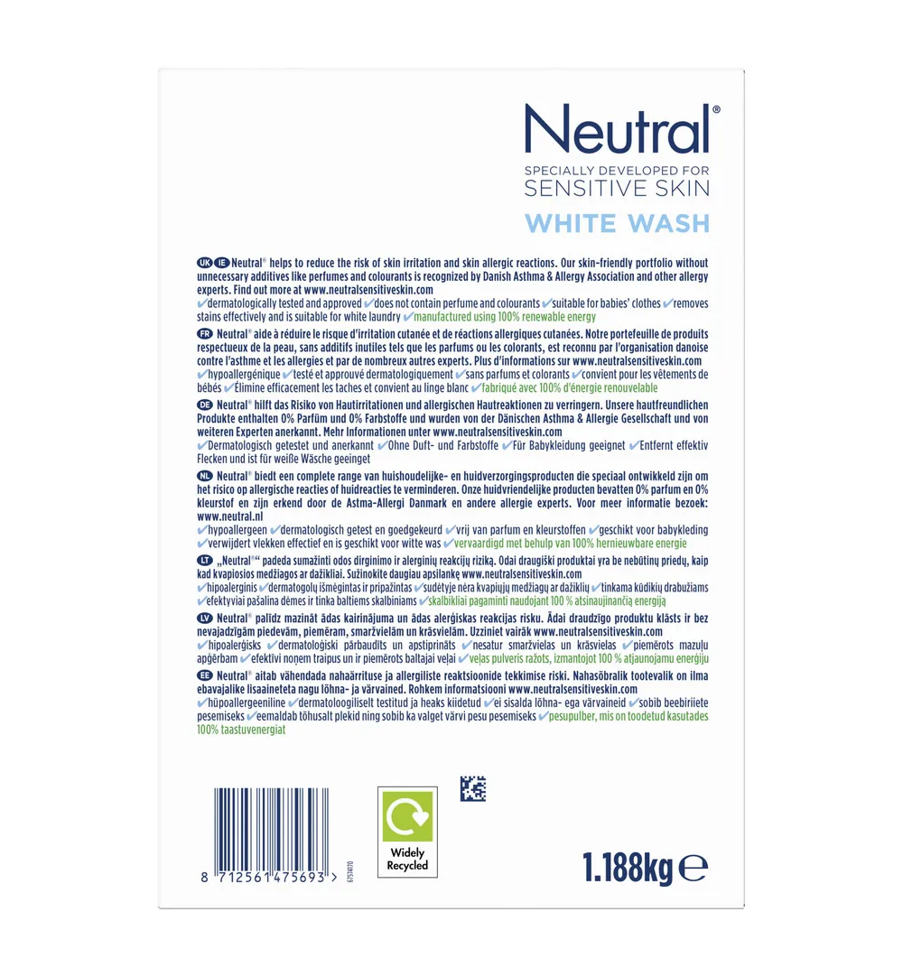 Neutral Waspoeder Wit (1188 gr)