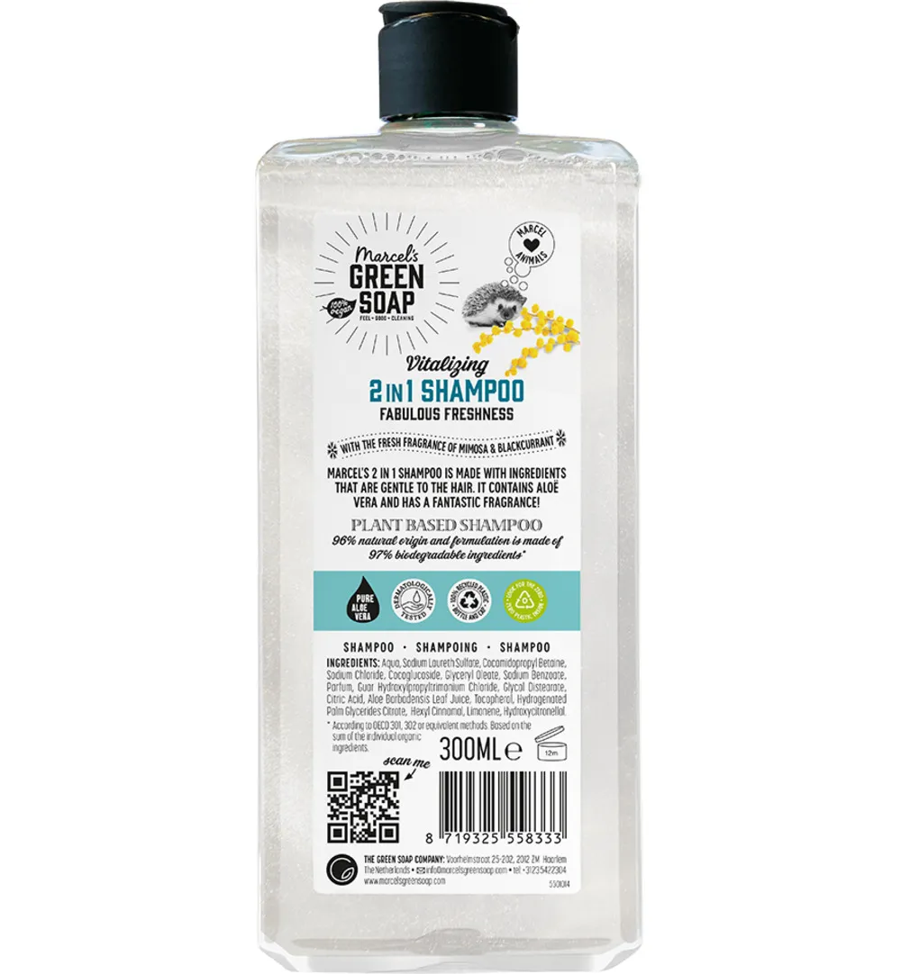 Marcel's Green Soap 2in1 Shampoo & Conditioner Mimosa en Zwarte Bes (300 ml)