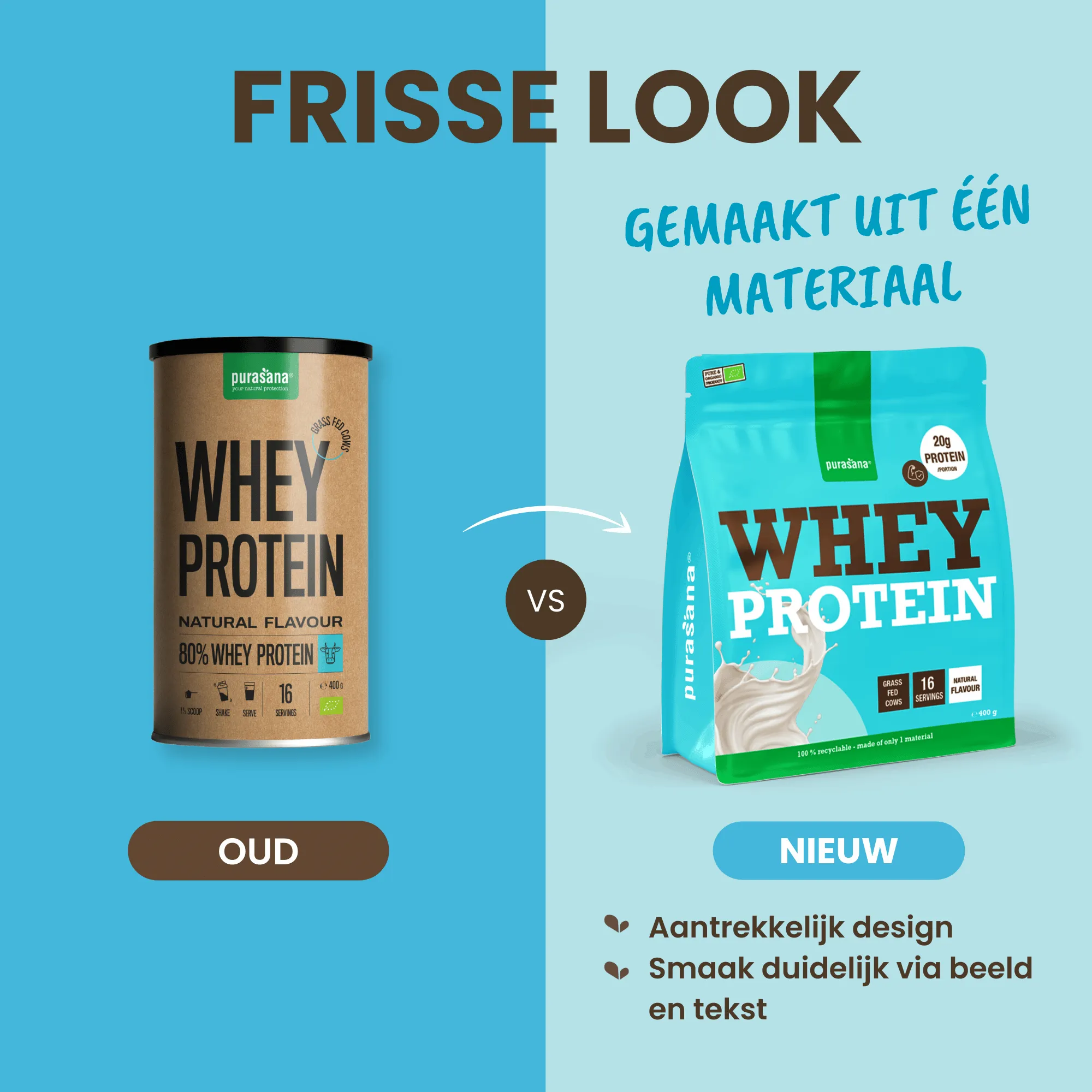 Purasana Whey Proteine Natuur Bio (400 gr) - image 4