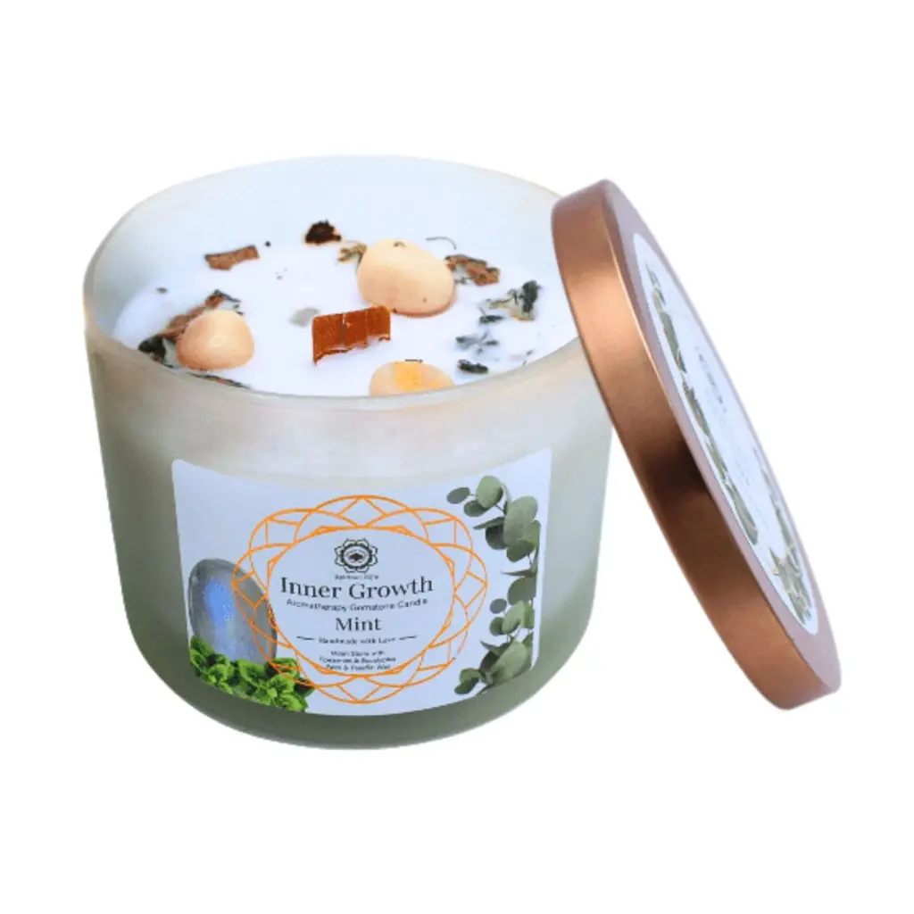 Green Tree Gemstone Candle Inner Growth Mint (256 gr)