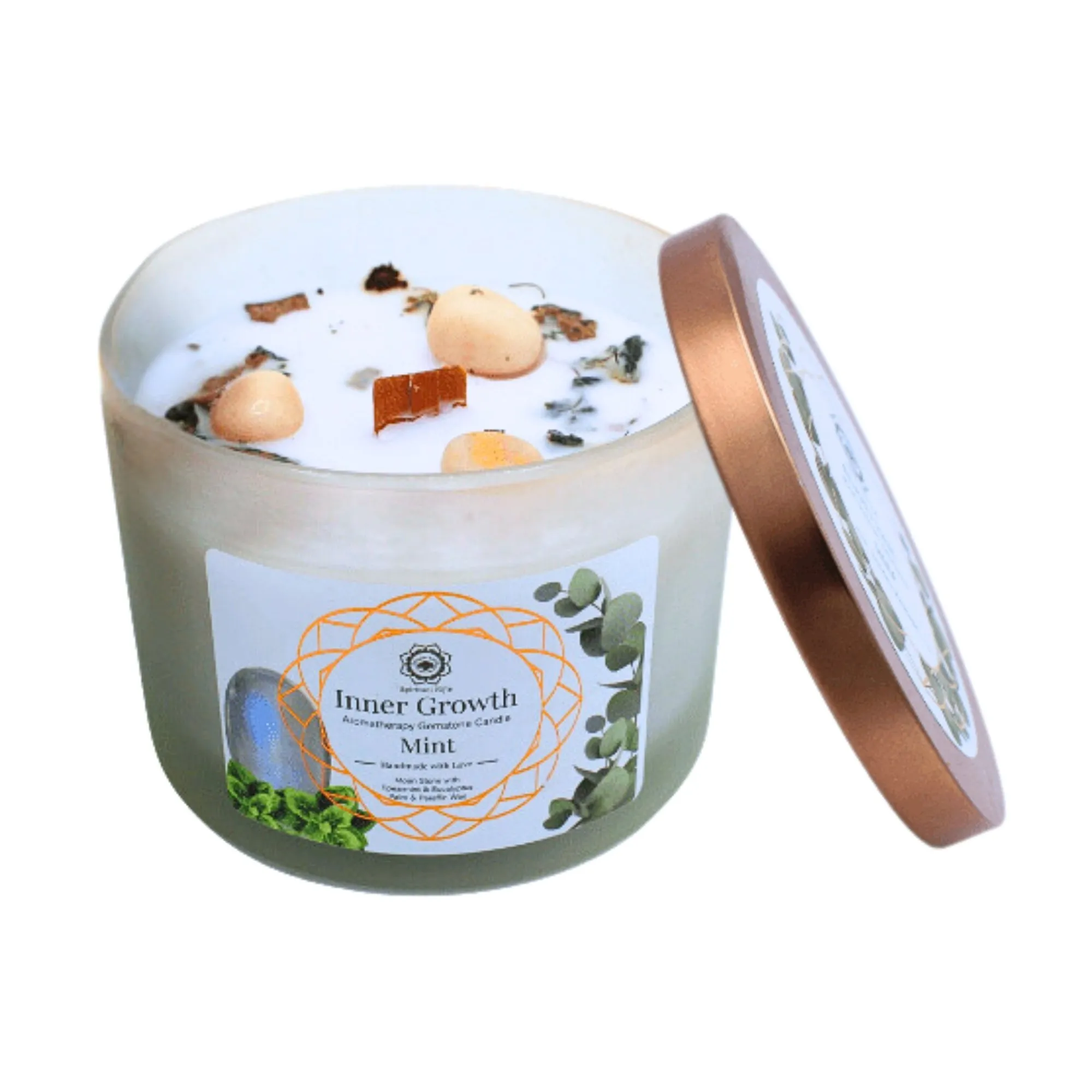 Green Tree Gemstone Candle Inner Growth Mint (256 gr)