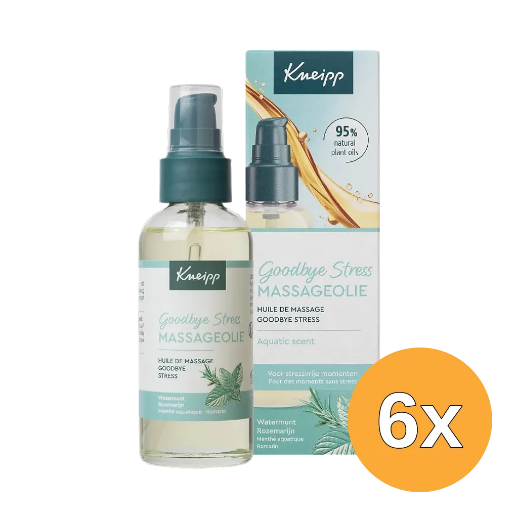 6x Kneipp Massageolie Goodbye Stress met Pompje (6 x 100 ml)