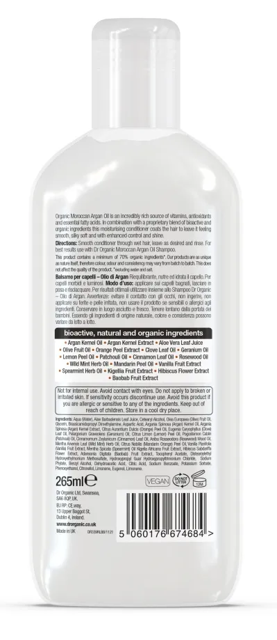 Dr Organic Moroccan Argan Oil Conditioner (265 ml)
