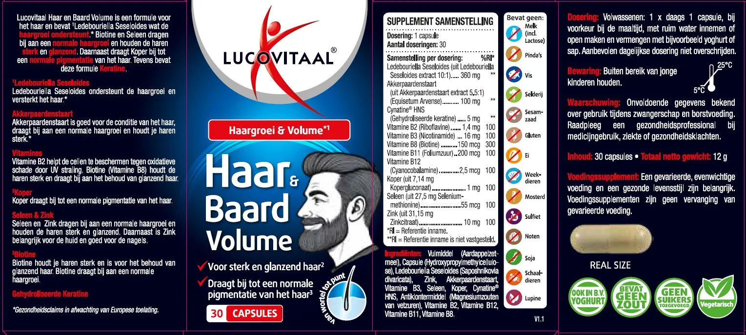 Lucovitaal Haar & Baard Volume (30 capsules)