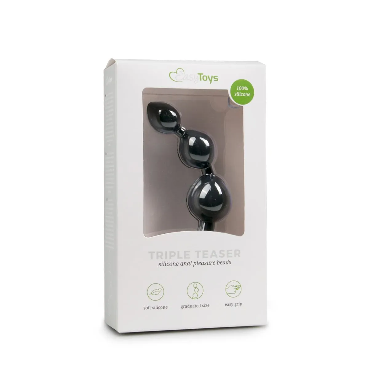 Easytoys Anal Collection - Silicone Anal Bead Dildo Zwart (1 stuk)