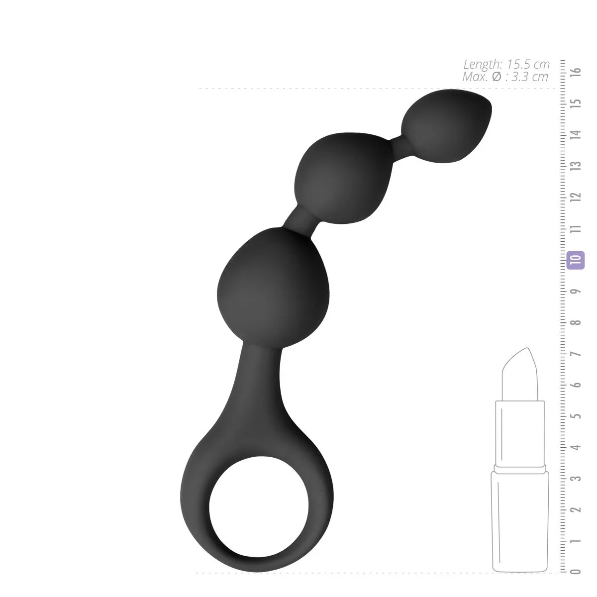 Easytoys Anal Collection - Silicone Anal Bead Dildo Zwart (1 stuk) - image 4