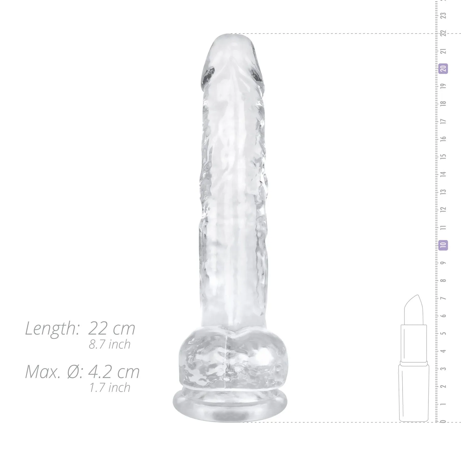Easytoys Dildo Collection - Jelly Dildo with Balls 19 cm Transparant (1 stuk) - image 7