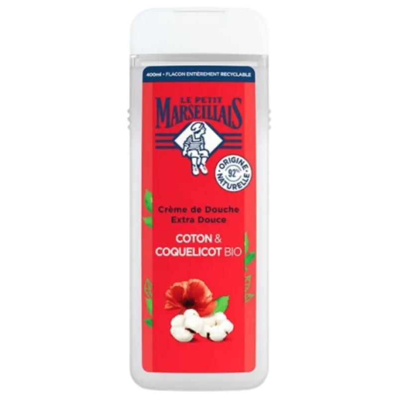 Le Petit Marseillais Douche Gel Katoenmelk & Klaproos (400 ml)