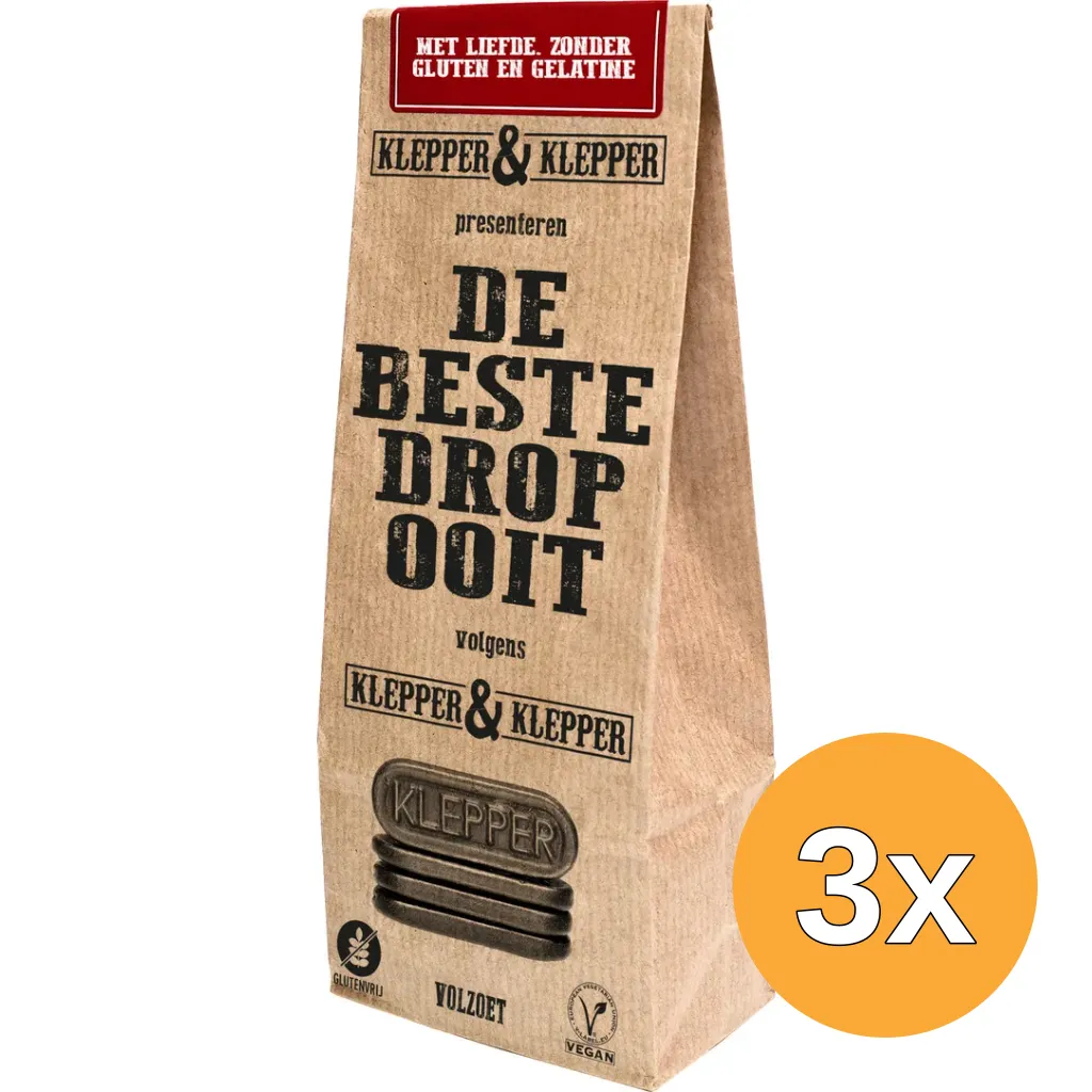 3x Klepper&Klepper De Beste Drop Ooit Volzoet (200 gr)