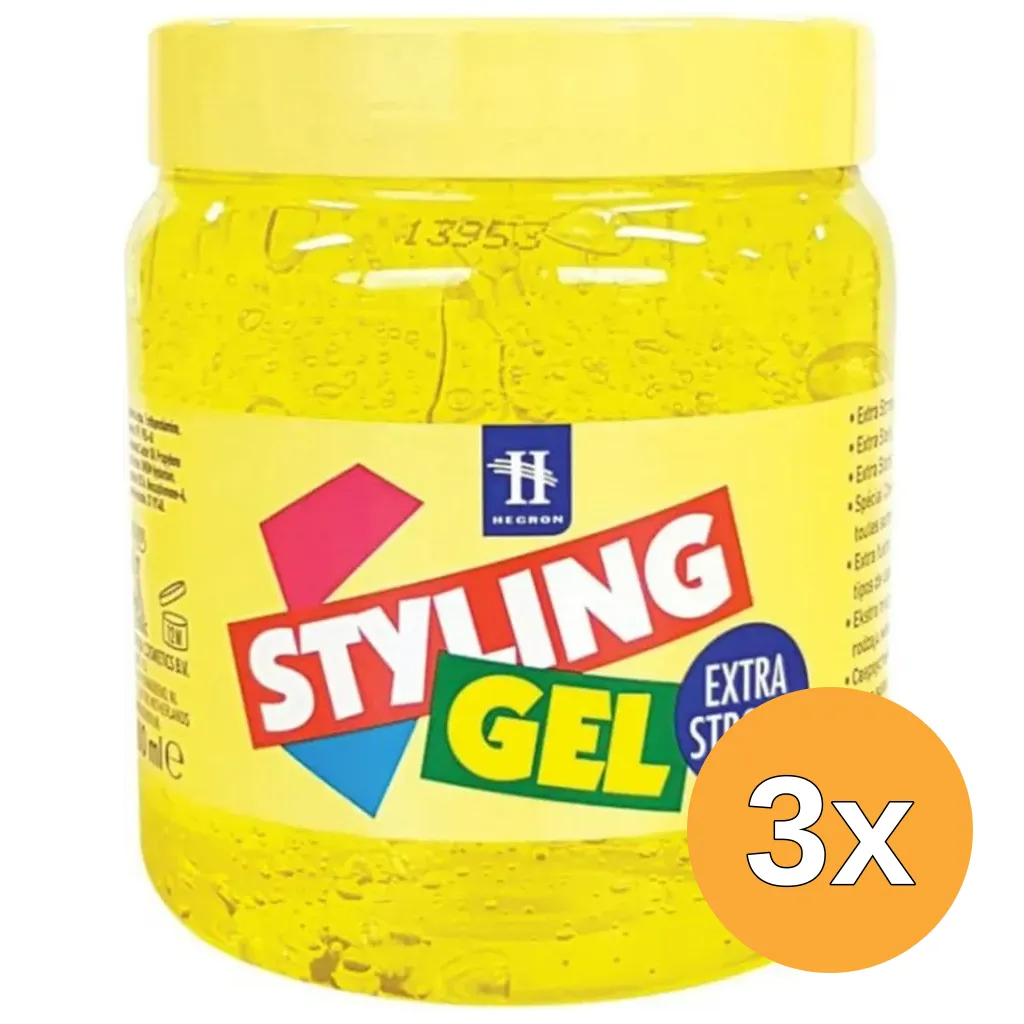 3x Hegron Styling Gel Extra Strong (500 ml)