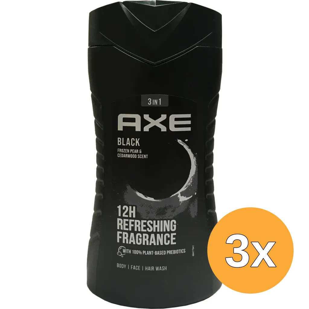 3x Axe Shower gel black (250 ml)