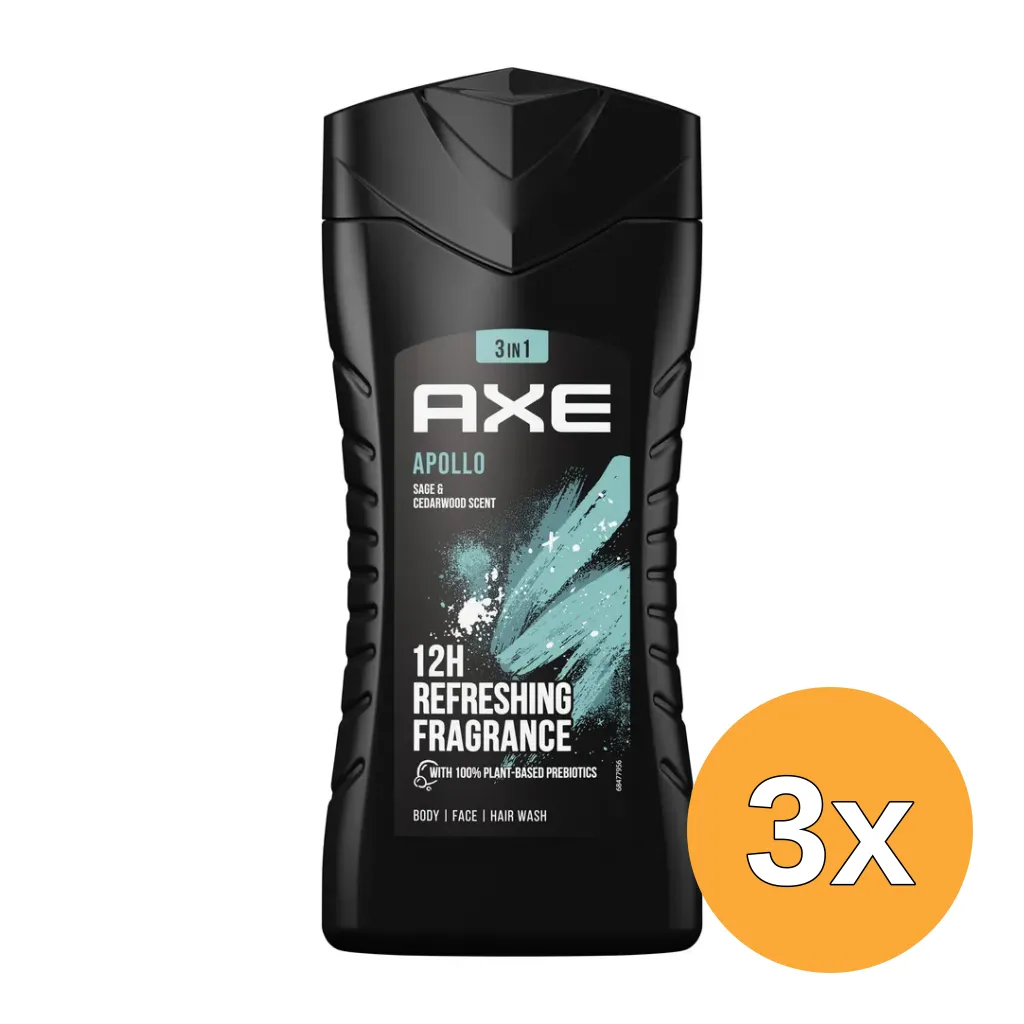 3x Axe Showergel apollo (250 ml)