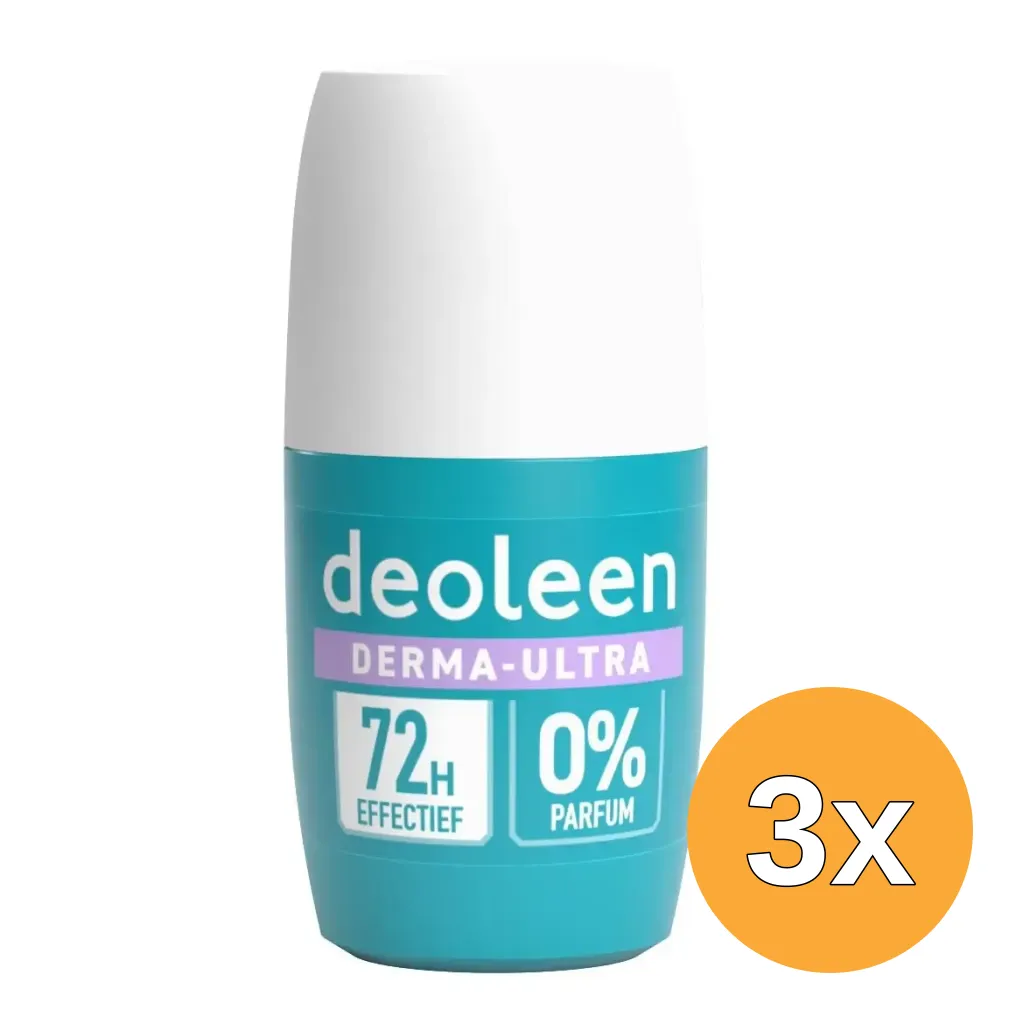 3x Deoleen Derma Ultra 72H Roller (50 ml)