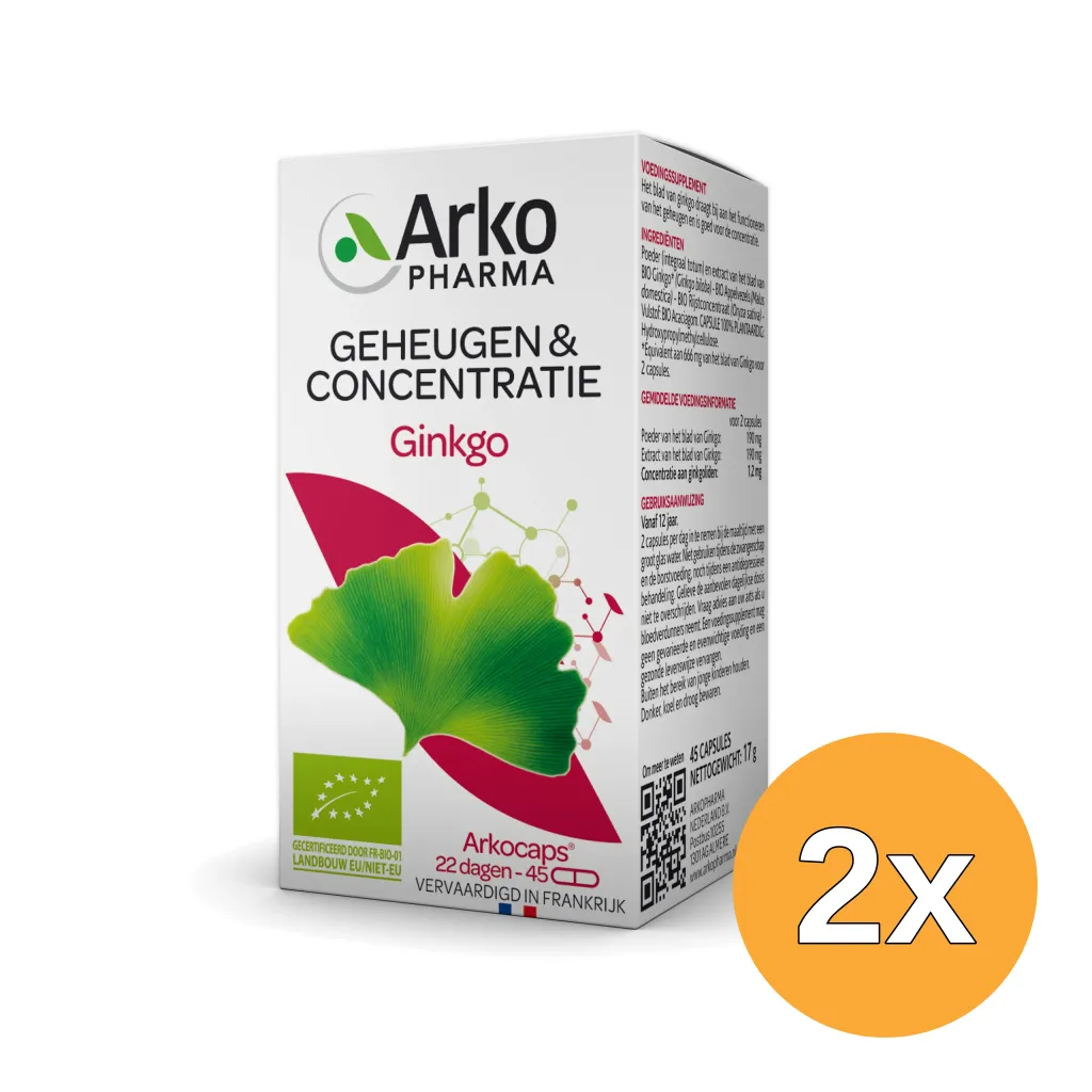 2x Arkocaps Ginkgo (45 capsules)