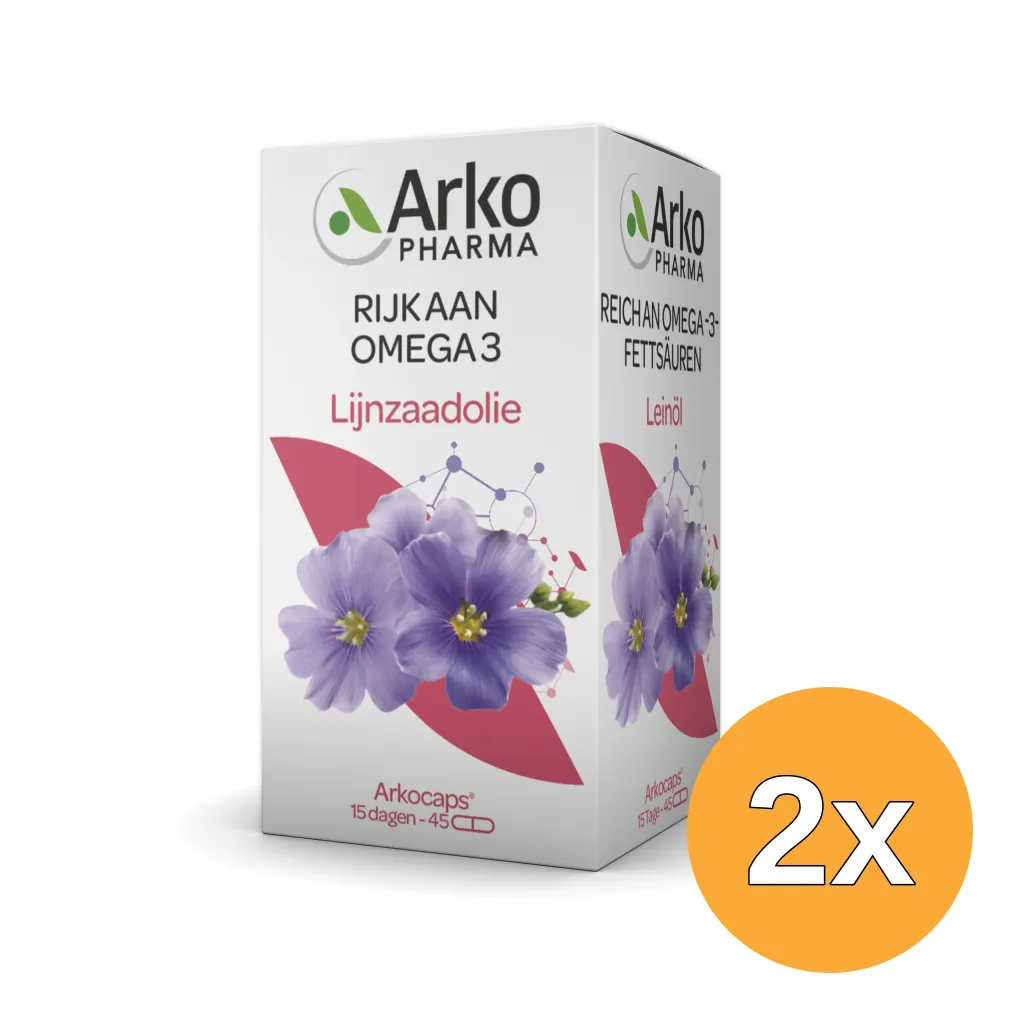 2x Arkocaps Lijnzaadolie Bio (45 capsules)