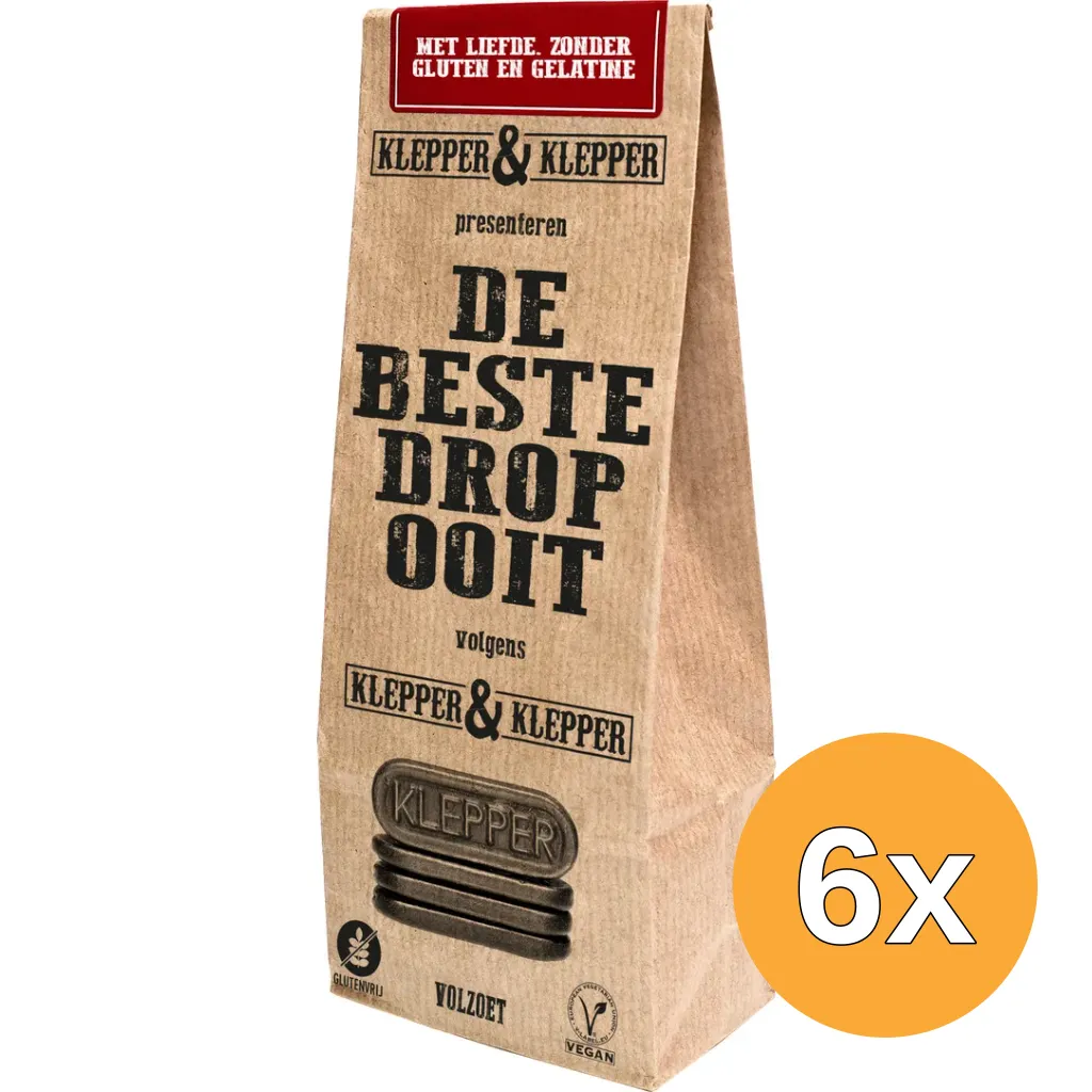 6x Klepper&Klepper De Beste Drop Ooit Volzoet (200 gr)