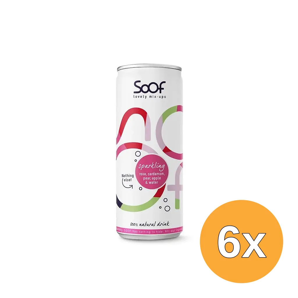 6x Soof Sparkling Roos, Kardemom, Peer, Appel (250 ml)