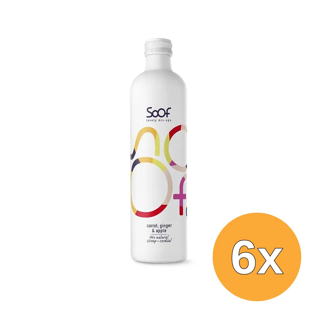 6x Soof Siroop Wortel, Gember & Appel (340 ml)