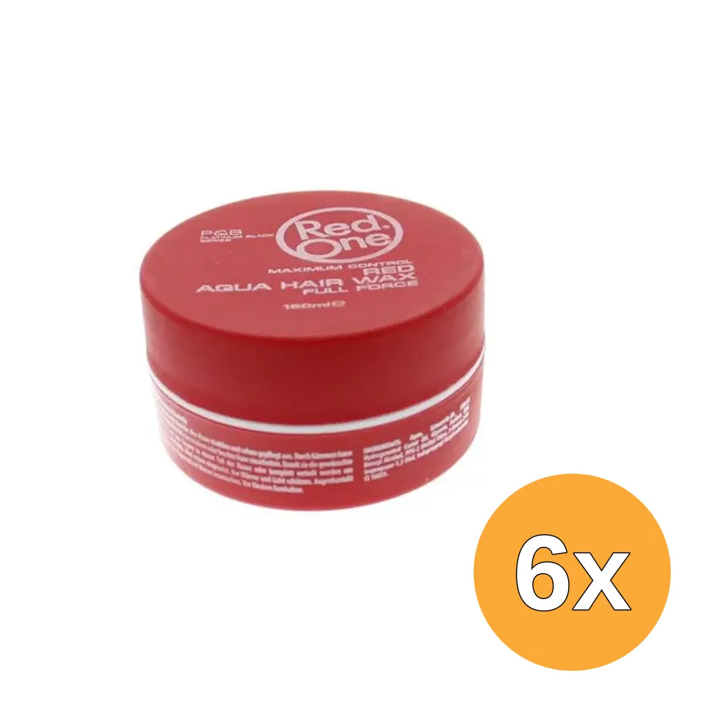 6x Red One Haarwax Aqua Red (150 ml)