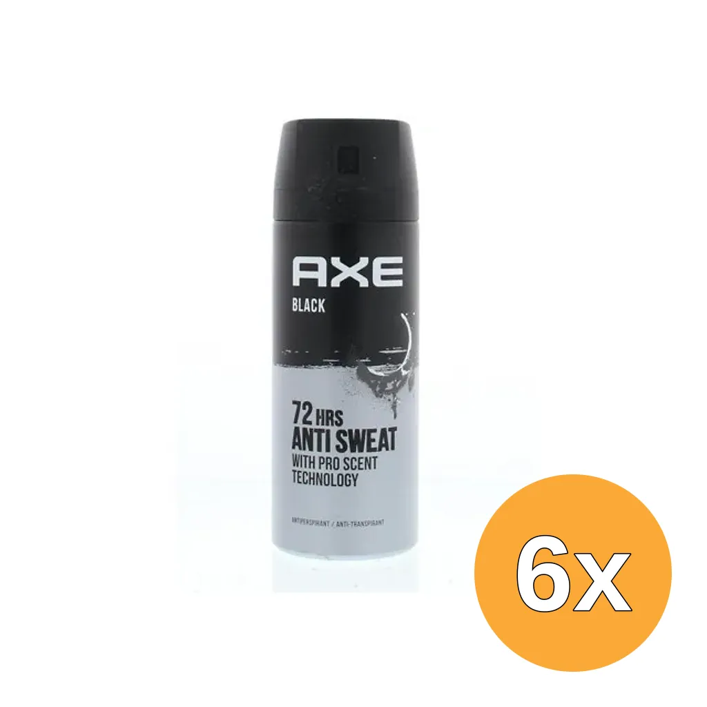 6x Axe Anti Perspirant Black (150 ml)