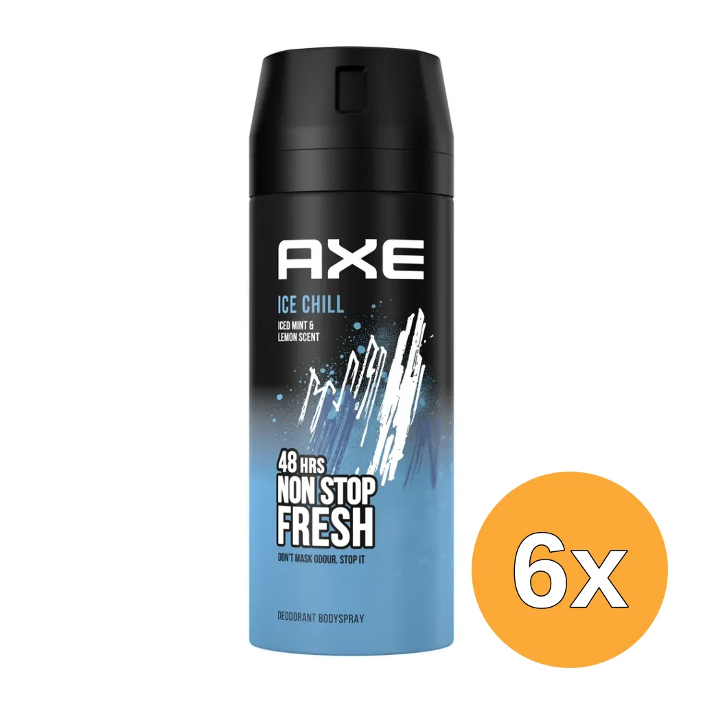 6x Axe Deodorant bodyspray ice chill (150 ml)