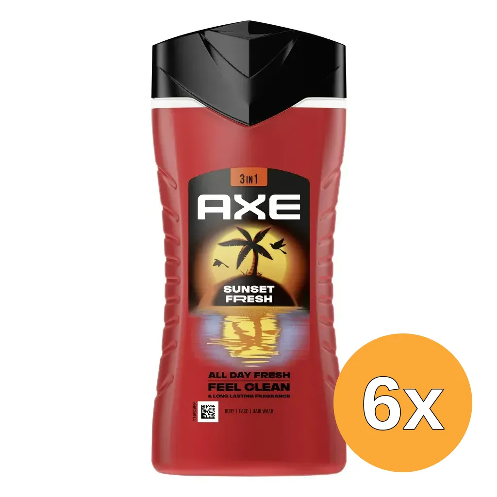 6x Axe Sunset Fresh 3-in-1 Showergel (250 ml)