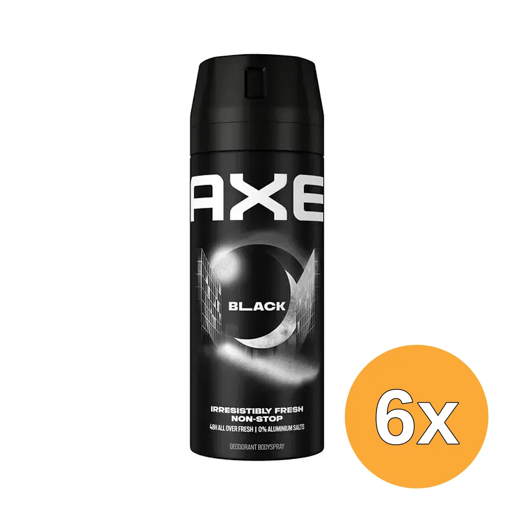 6x Axe Deodorant Bodyspray Black (150 ml)