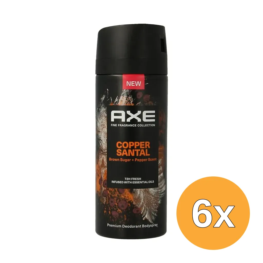 6x Axe Deodorant Bodyspray Kenobi Copper Santal (150 ml)