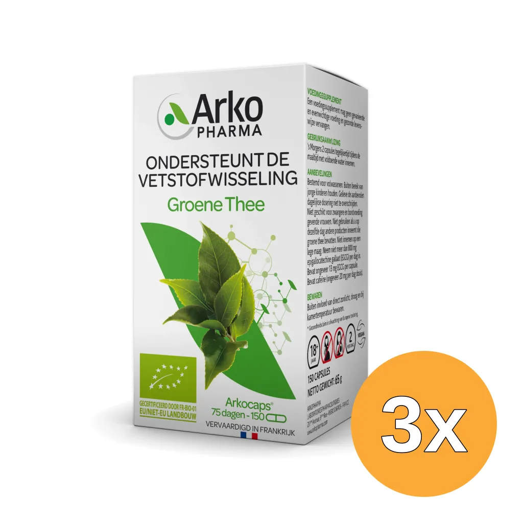 3x Arkocapsgroene Thee (150 capsules)