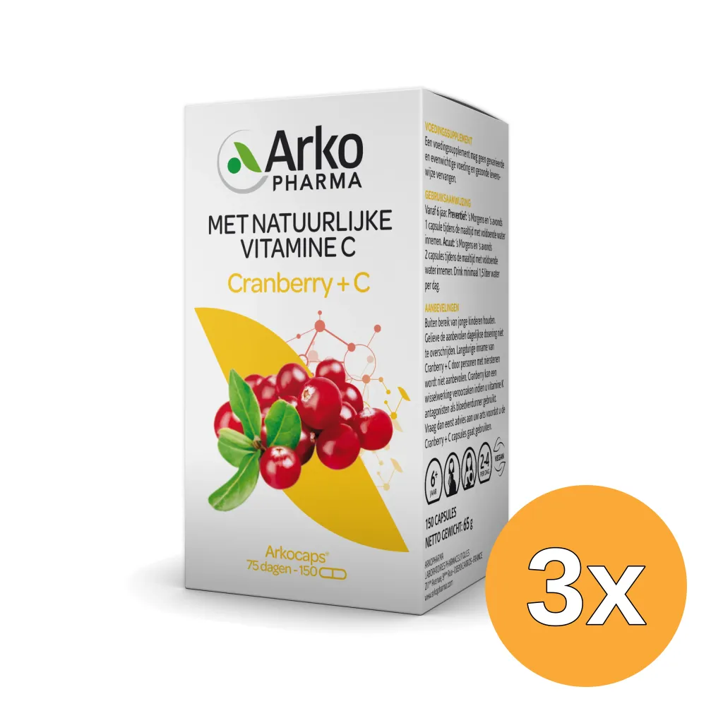 3x Arkocaps Cranberry & Vitamine C (150 capsules)
