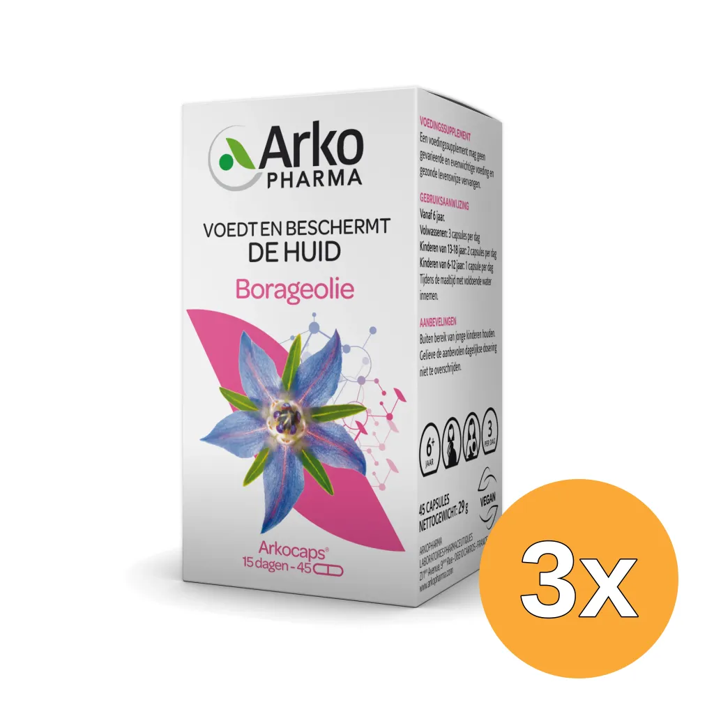 3x Arkocaps Borage Olie Bio (45 capsules)