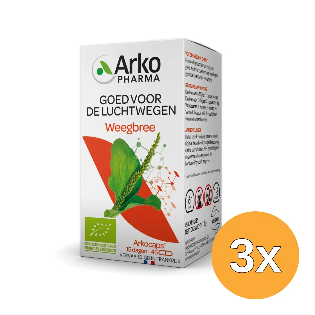 3x Arkocaps Weegbree bio (45 capsules)