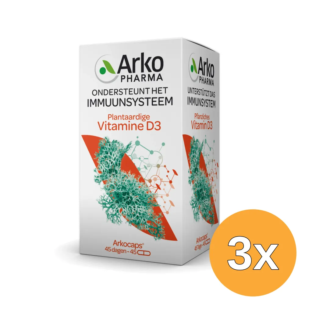 3x Arkocaps Vitamine D3 2000IE Vegan (45 capsules)
