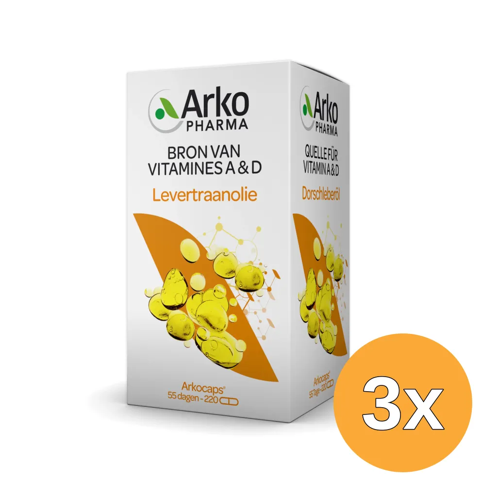 3x Arkocaps Levertraanolie (220 capsules)