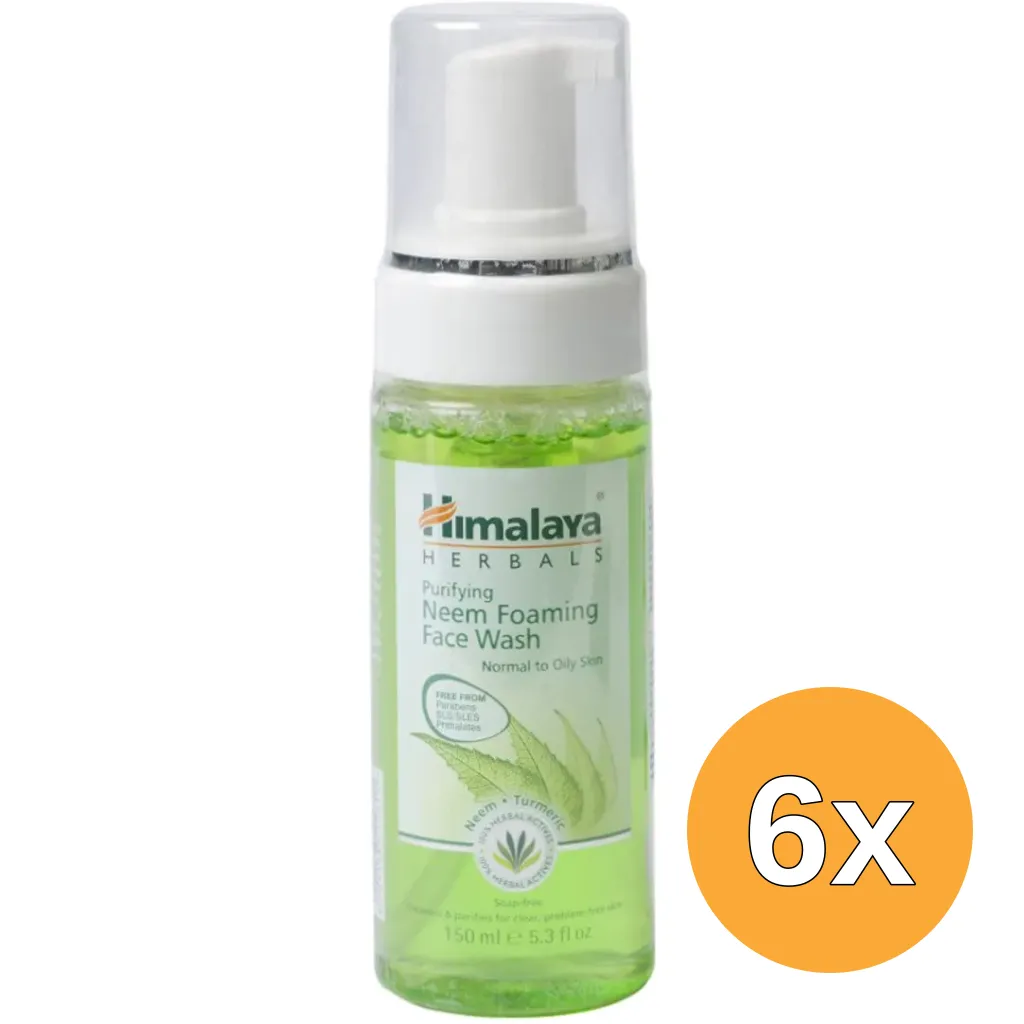 6x Himalaya Herbals neem foam facewash (150 ml)