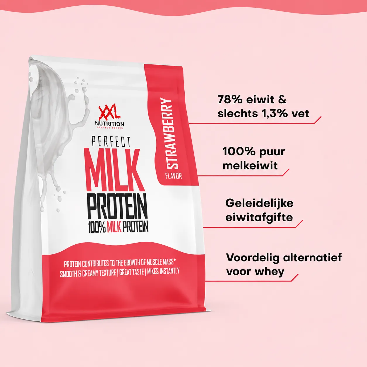 XXL Nutrition Perfect Milk Protein Aardbei (300 gr)
