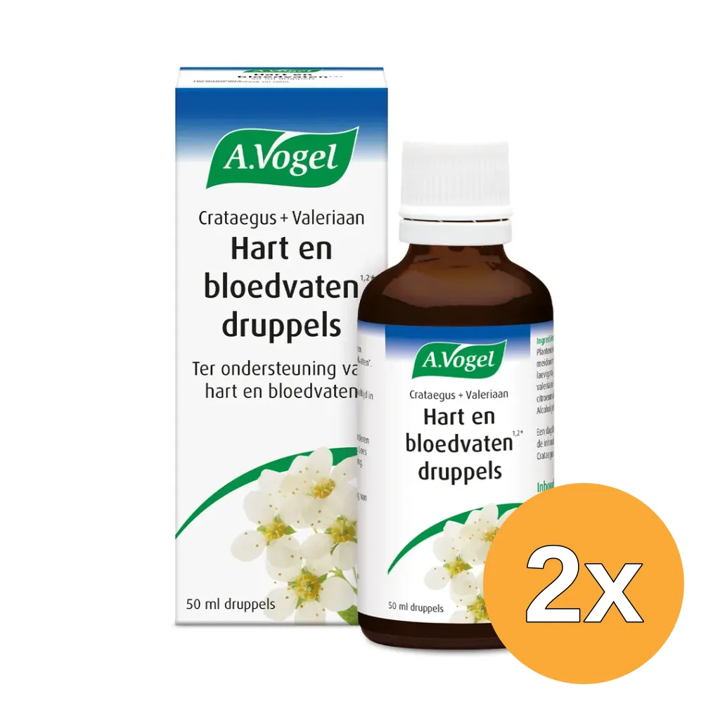 2x A.Vogel Crataegus + valeriaan druppels (50 ml)