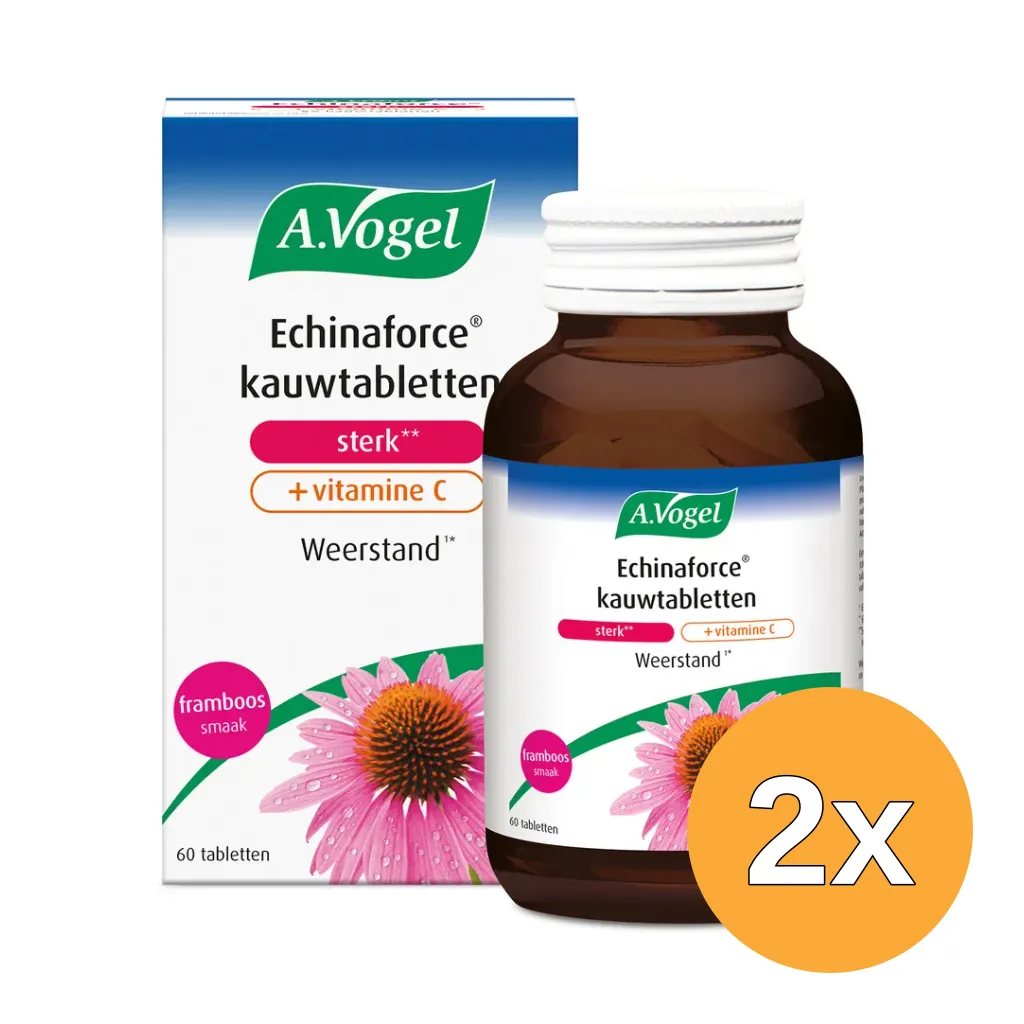 2x A.Vogel Echinaforce kauwtablet sterk + vitamine C (60 kauwtabletten)