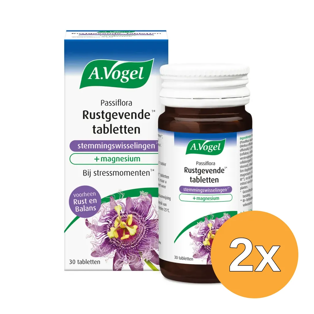 2x A.Vogel Passiflora rustgevende tabl. stemmingswisselingen (30 tabletten)