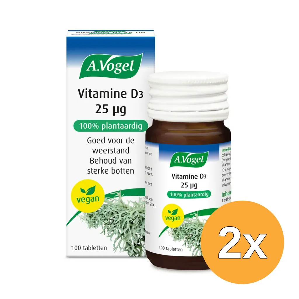 2x A.Vogel Vitamine D3 25ug (100 tabletten)