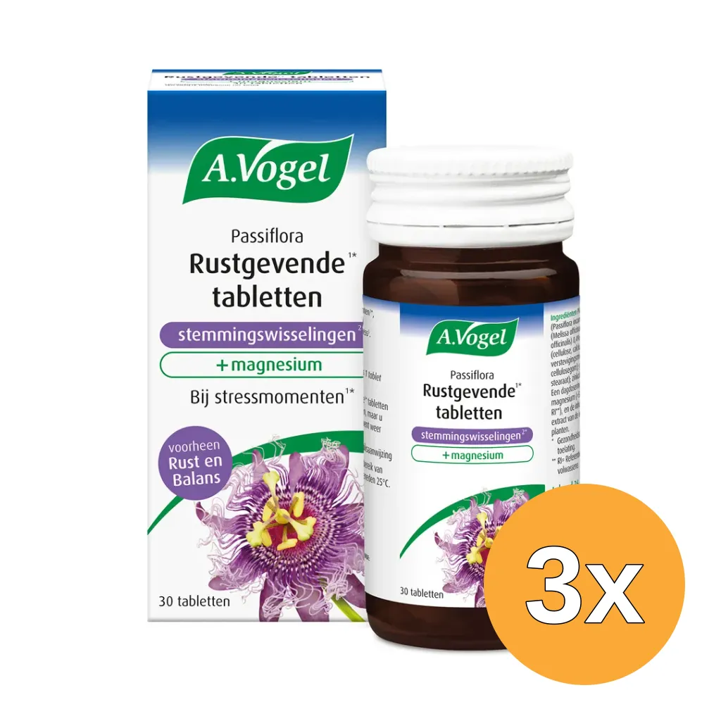 3x A.Vogel Passiflora rustgevende tabl. stemmingswisselingen (30 tabletten)