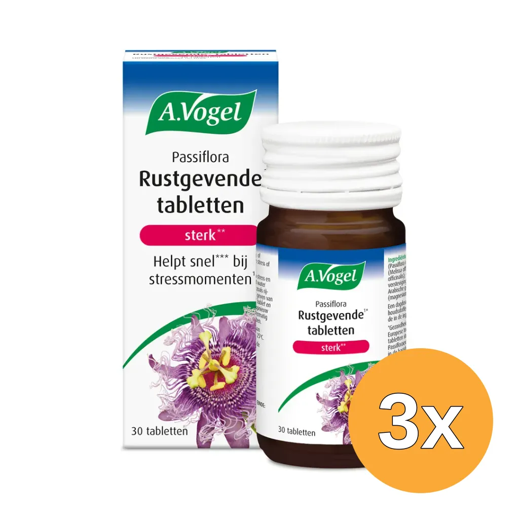 3x A.Vogel Passiflora rustgevende sterk (30 tabletten)