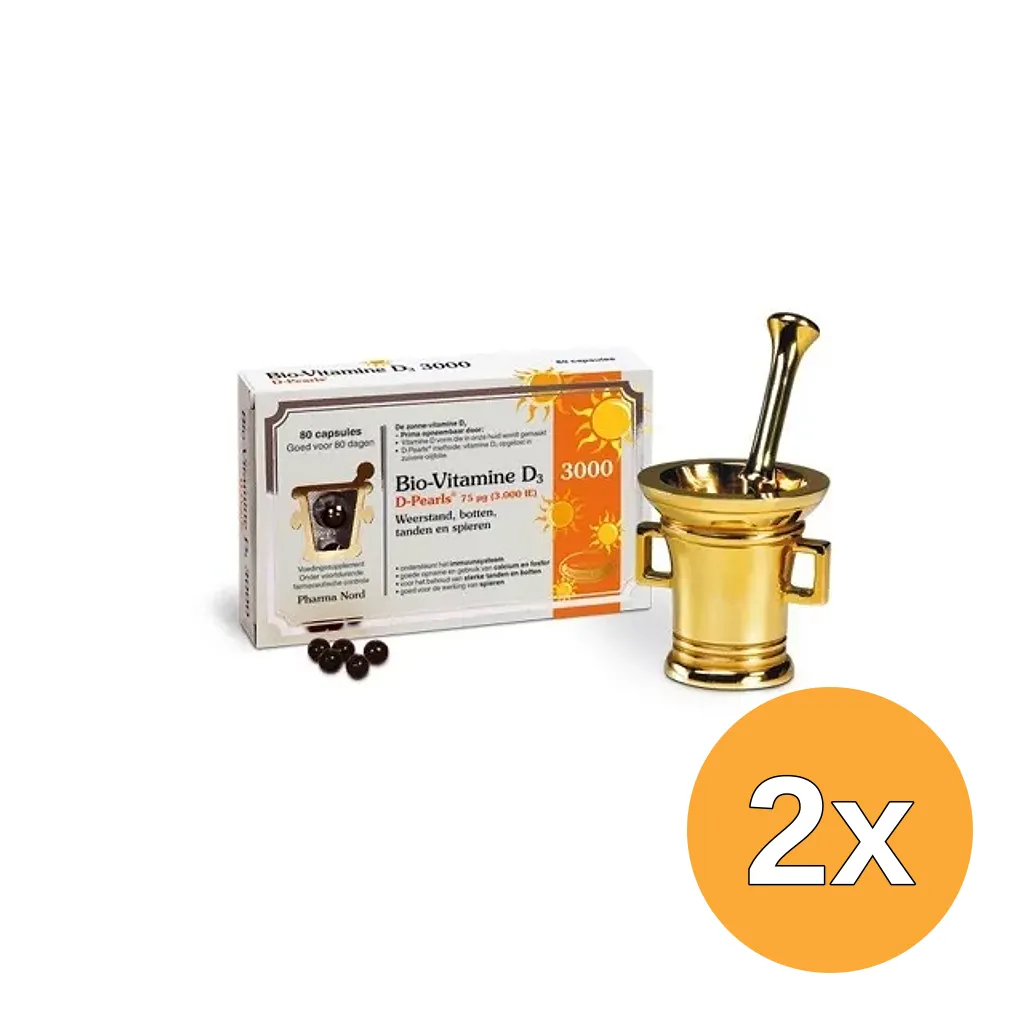 2x Pharma Nord Bio-Vitamine D3 3000IE D Pearls (80 capsules)
